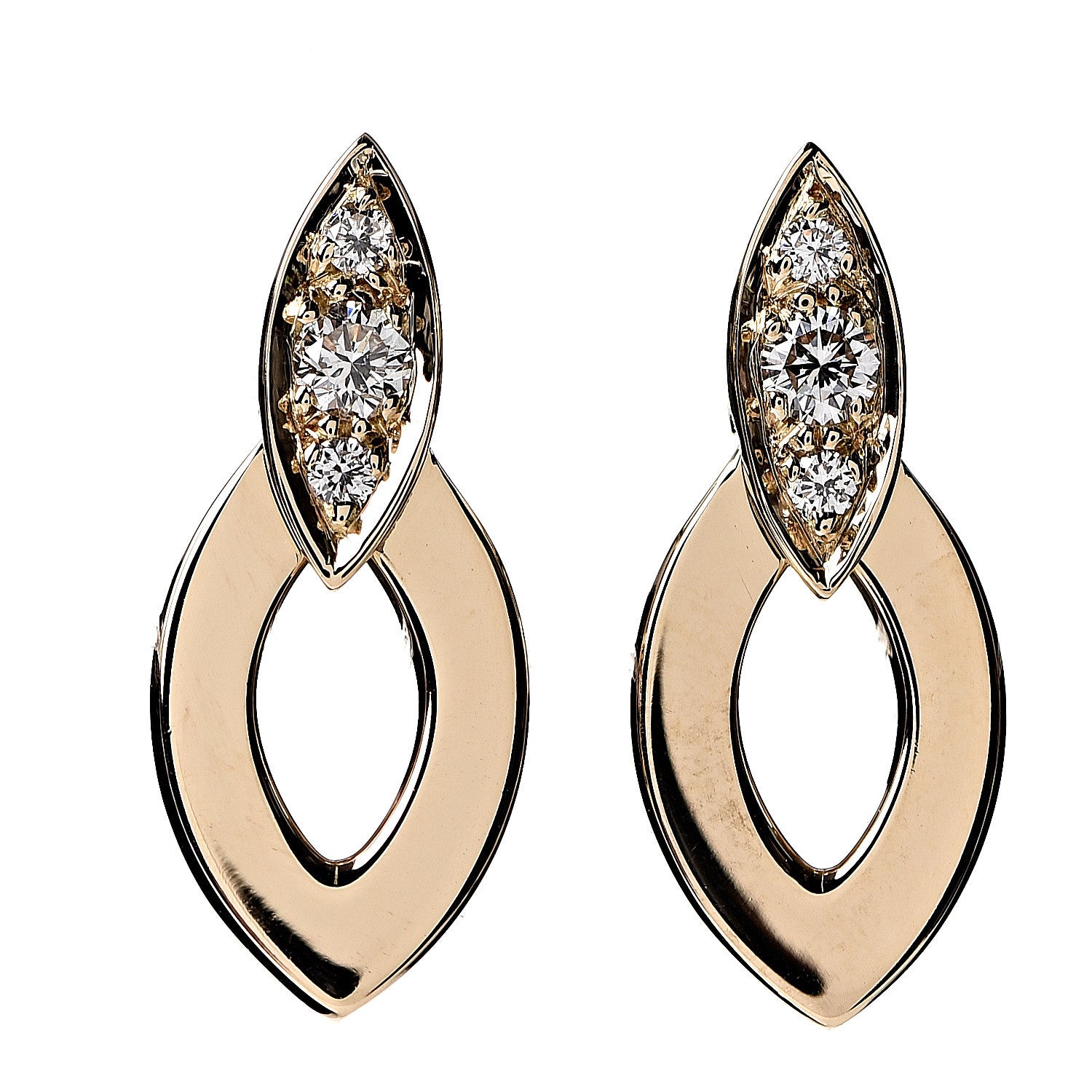 Cartier 18K Yellow Gold Diamond Diadea Earrings 1 of 5