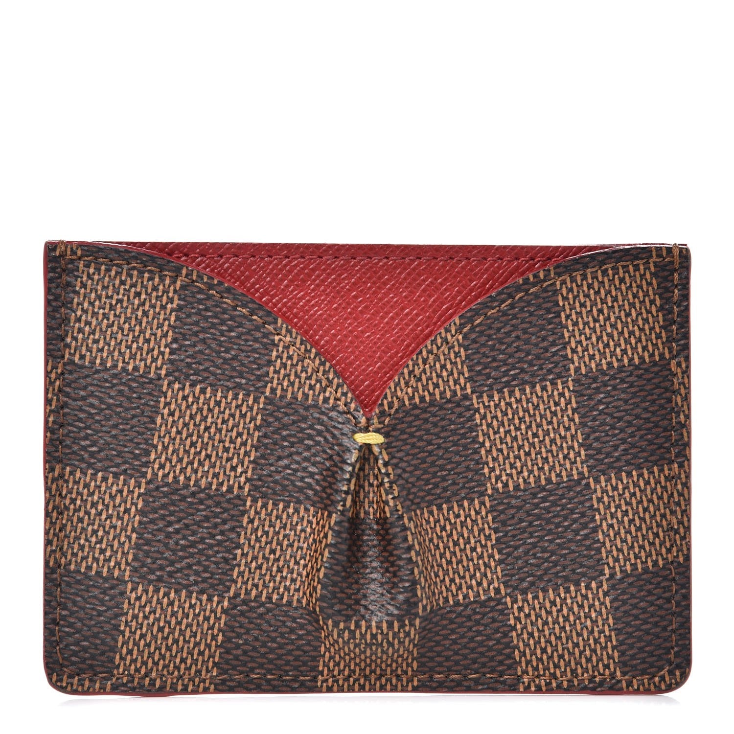 Louis Vuitton Damier Ebene Caissa Card Holder Cherry 1 of 6