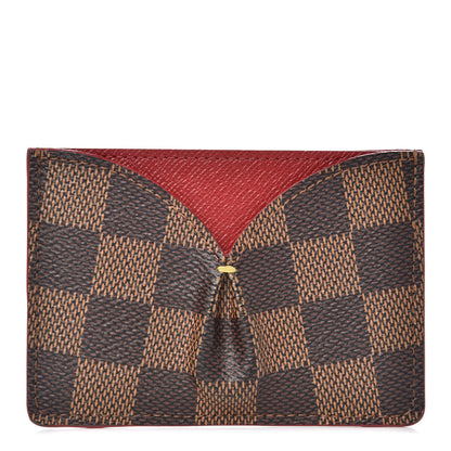 Louis Vuitton Damier Ebene Caissa Card Holder Cherry 1 of 6