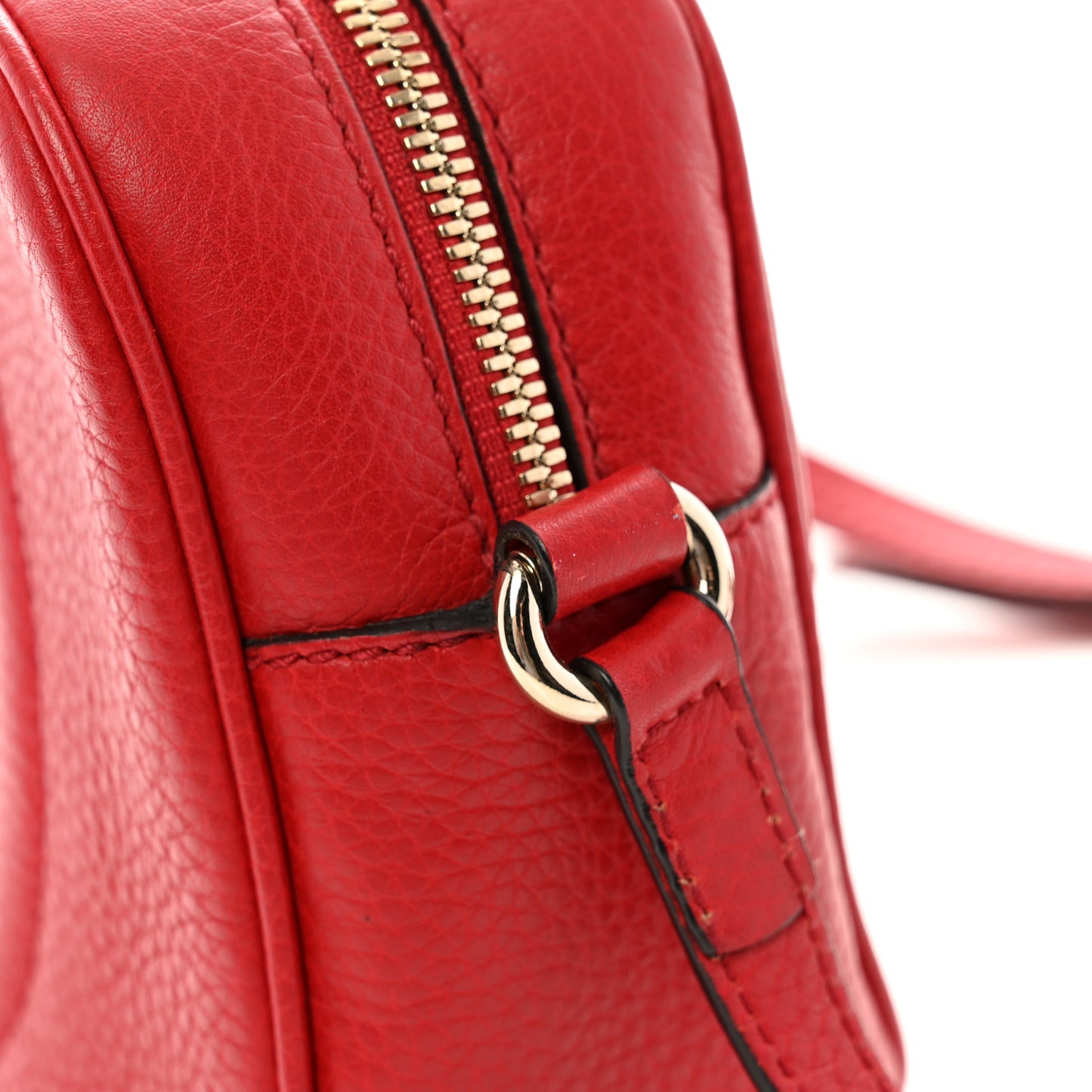 Pebbled Calfskin Small Soho Disco Bag Tabasco Red