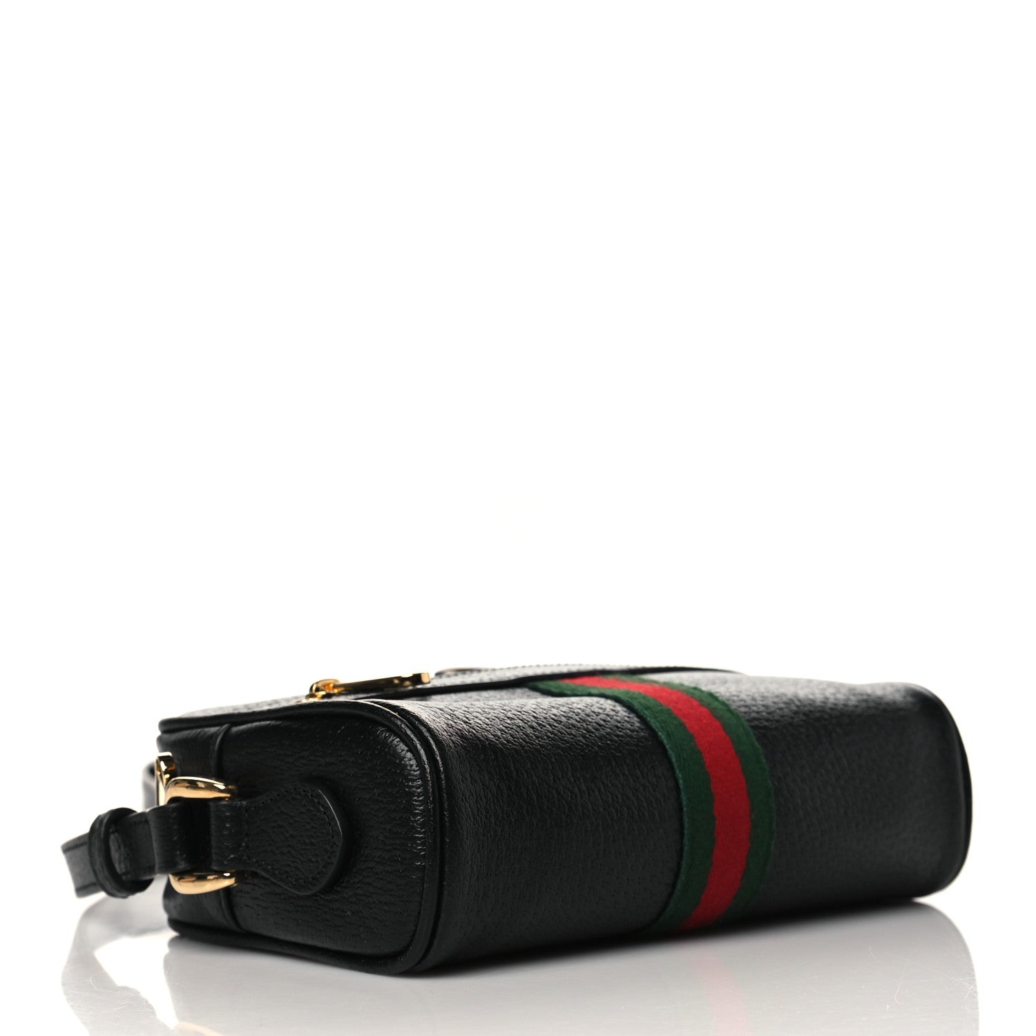 Gucci Calfskin Web Mini Ophidia Shoulder Bag Black 4 of 10