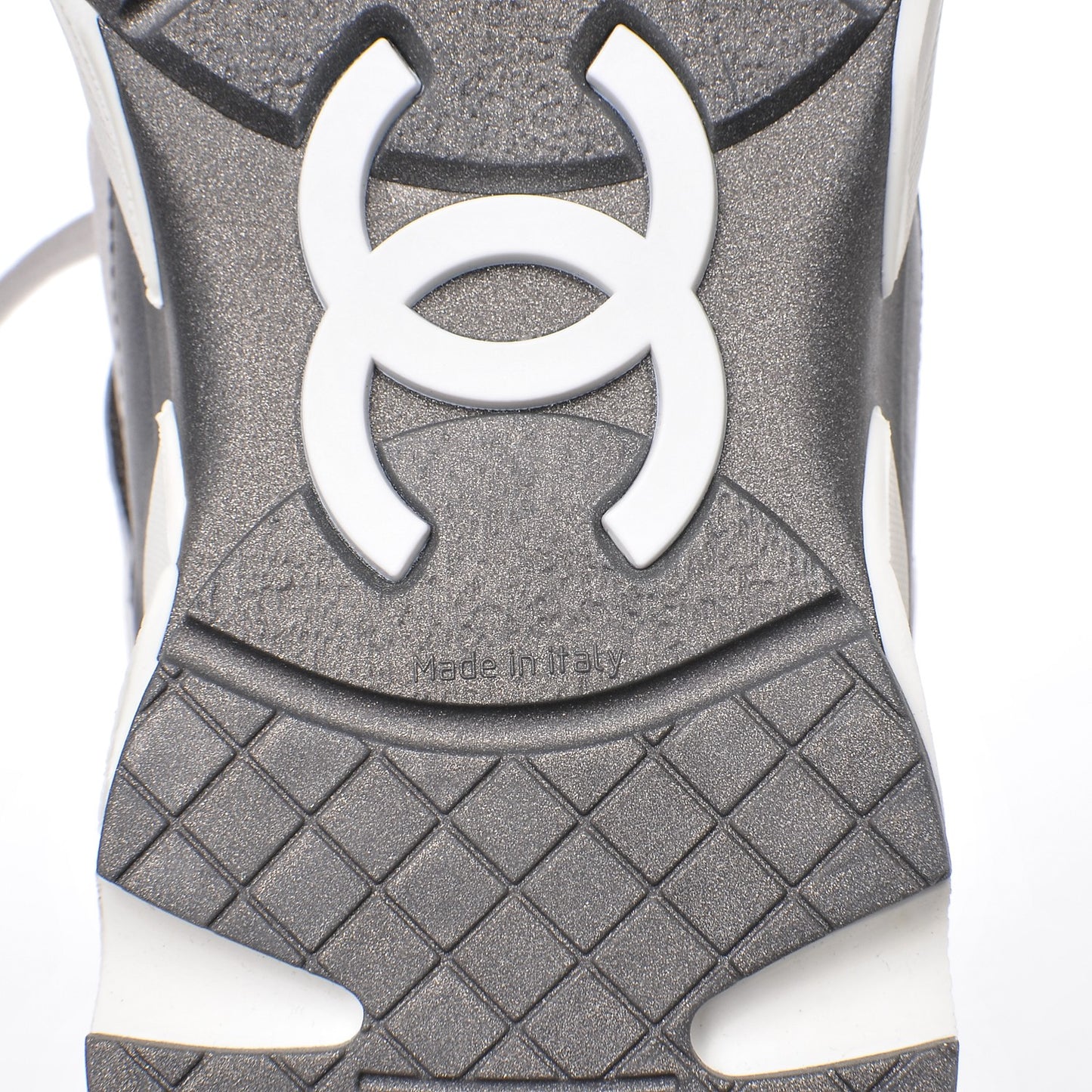 Suede Calfskin CC Sneakers 37 White Grey