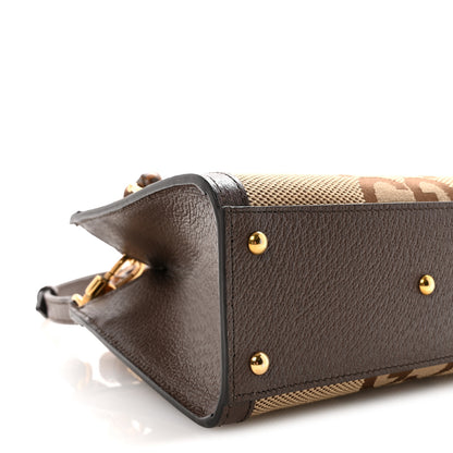 Gucci Monogram Jumbo GG Textured Dollar Calfskin Mini Diana Tote Bag Camel Ebony New Acero Pomegranate Red 8 of 9