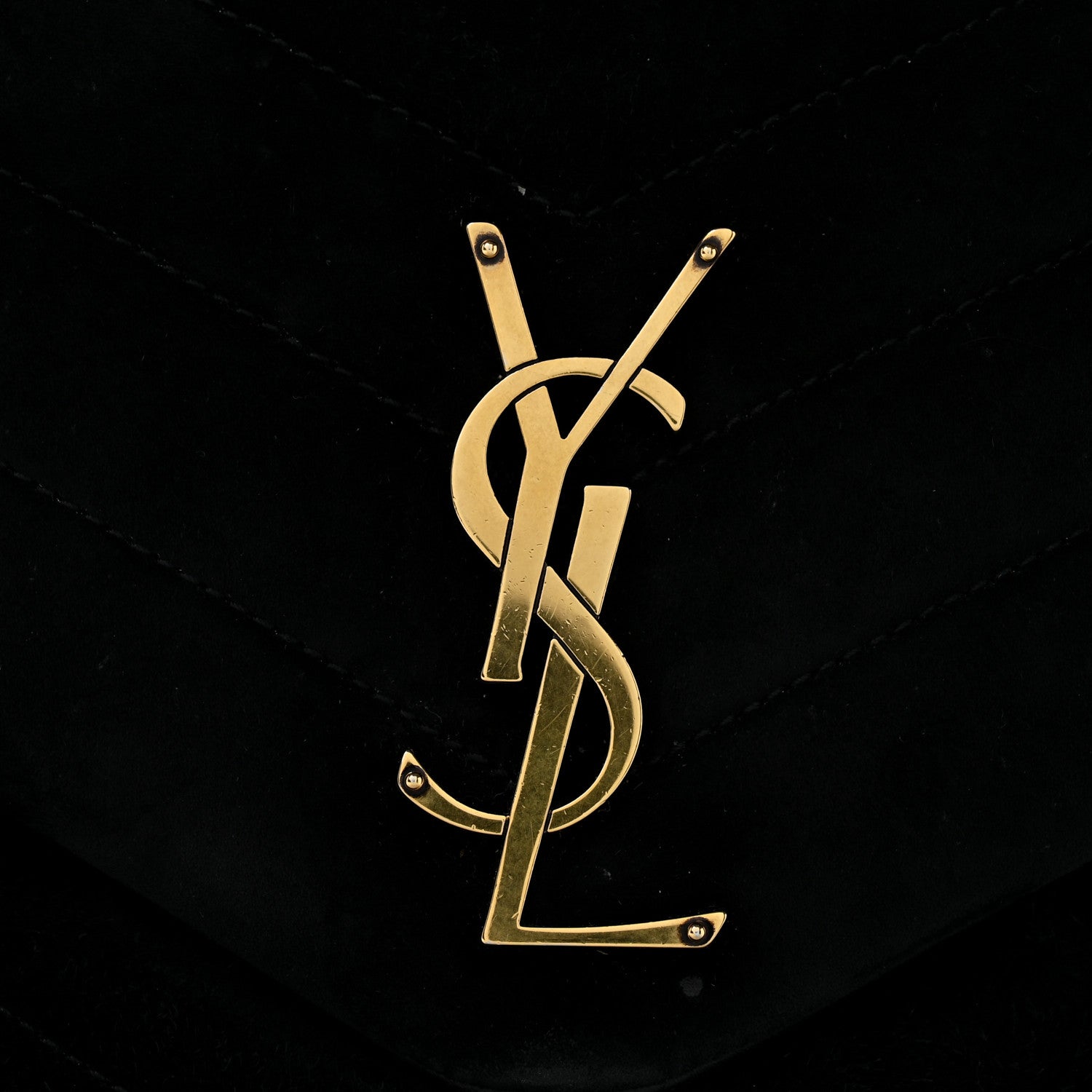 Saint Laurent Suede Y Quilted Monogram Medium Loulou Chain Satchel Black 13 of 13