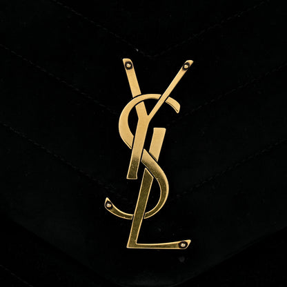 Saint Laurent Suede Y Quilted Monogram Medium Loulou Chain Satchel Black 13 of 13