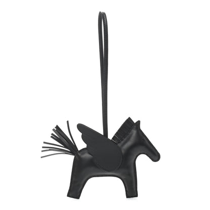 Hermes Milo Lambskin Grigri Rodeo Pegase Horse Bag Charm MM So Black 1 of 4