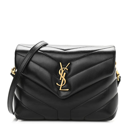 Saint Laurent Calfskin Y Quilted Monogram Toy Loulou Crossbody Bag Black 1 of 12