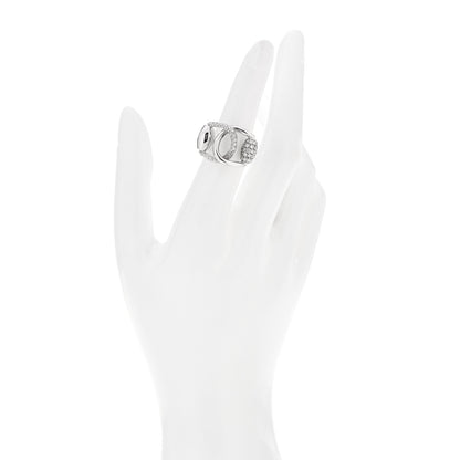 Gucci 18K White Gold Diamond Double Horsebit Ring 53 6.25 2 of 5