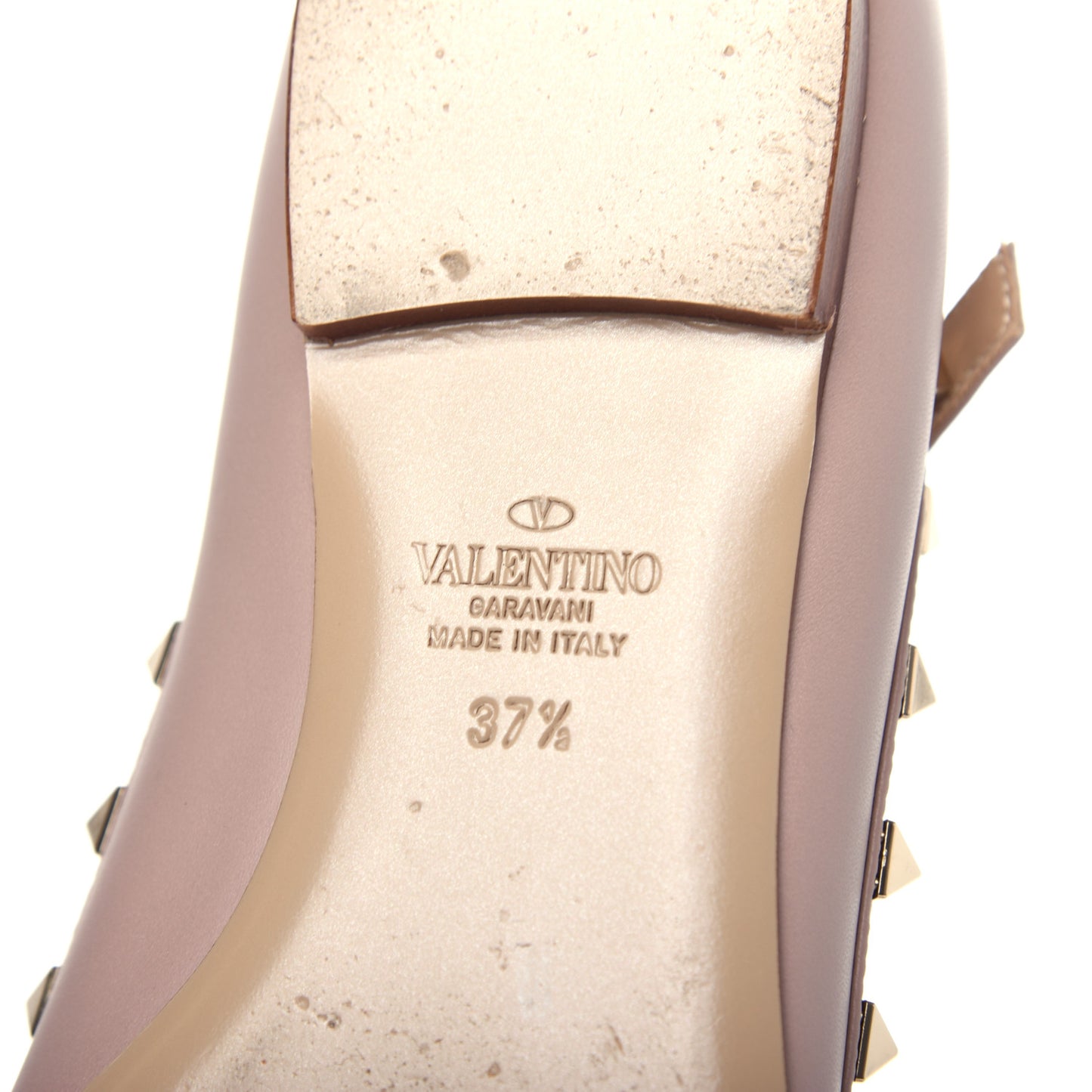 Nappa Rockstud Cage Ballerina Flats 37.5 Poudre