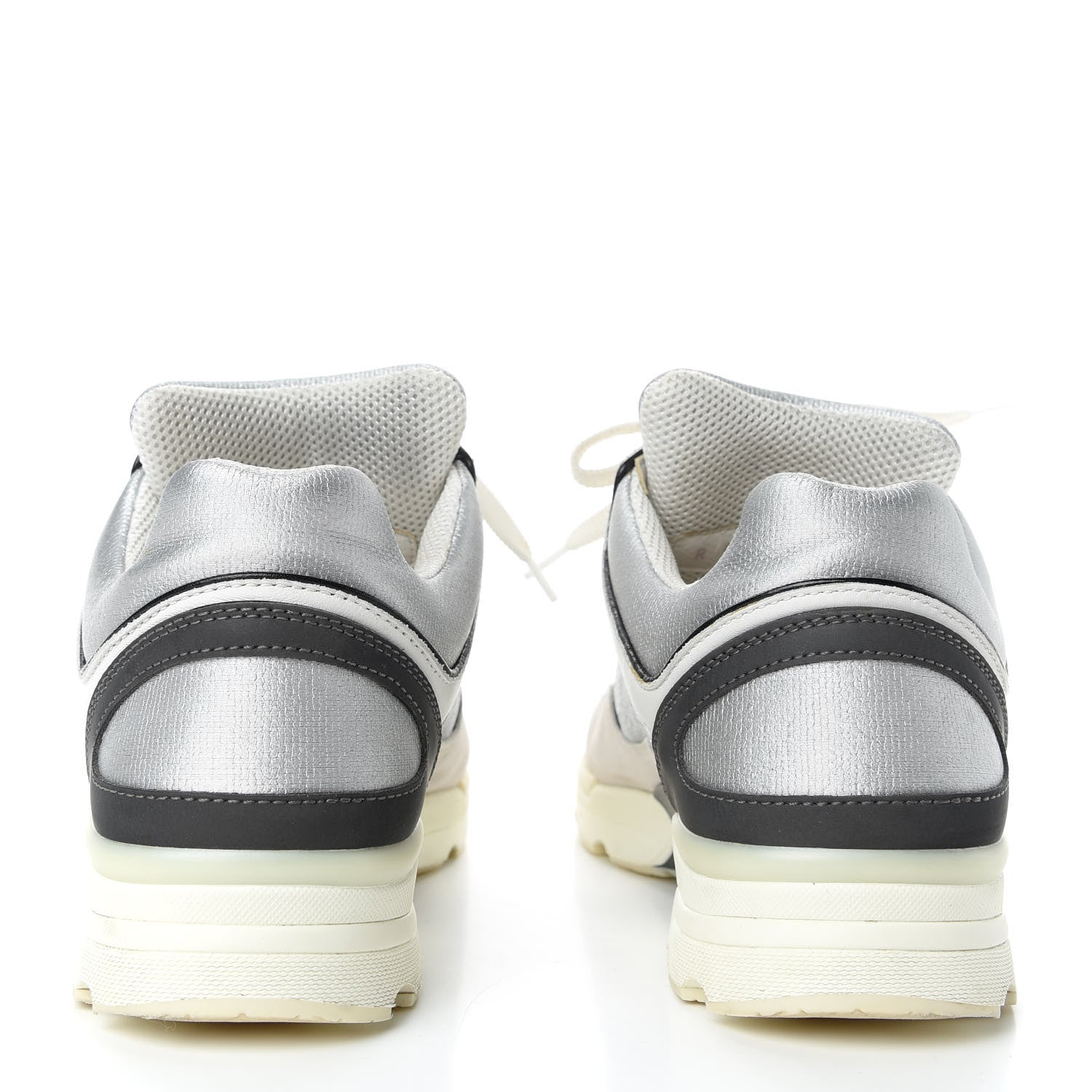 Chanel Suede Calfskin CC Sneakers 36 Black White Silver 6 of 11