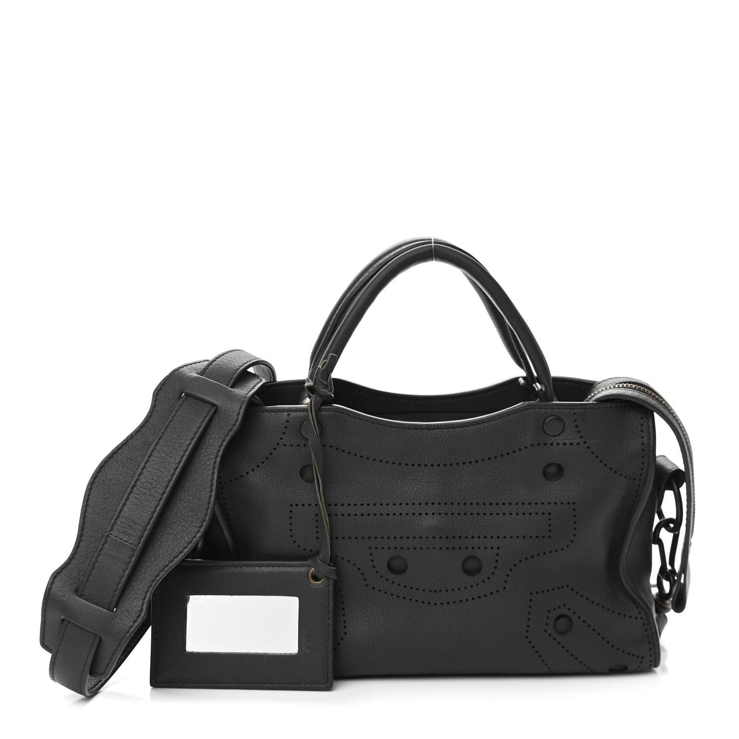Veau Soyeux Perforated Blackout Hardware Mini City Gris Fossile