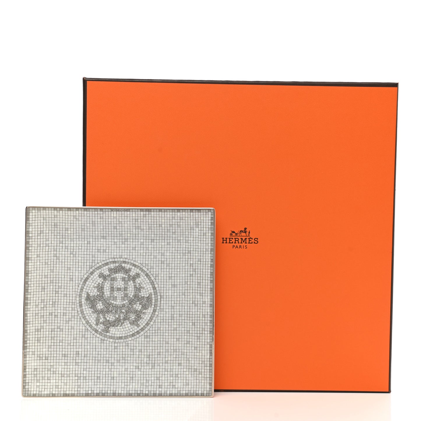 Porcelain Mosaique Au 24 Platinum Square Plate N°3