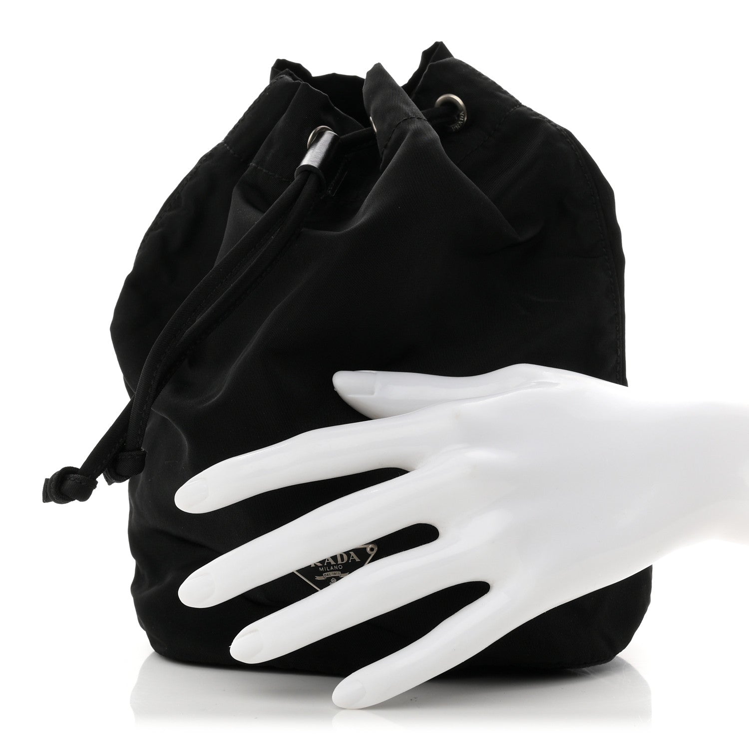 Prada Nylon Vela Drawstring Pouch Black 2 of 7