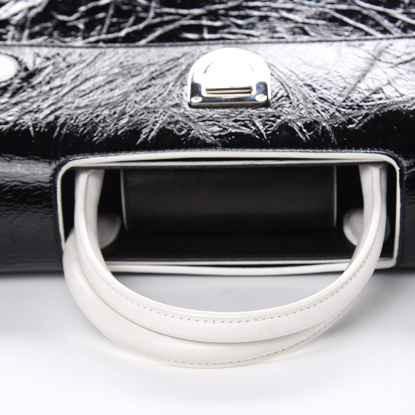 Crinkled Calfskin Medium Diorever Flap Black