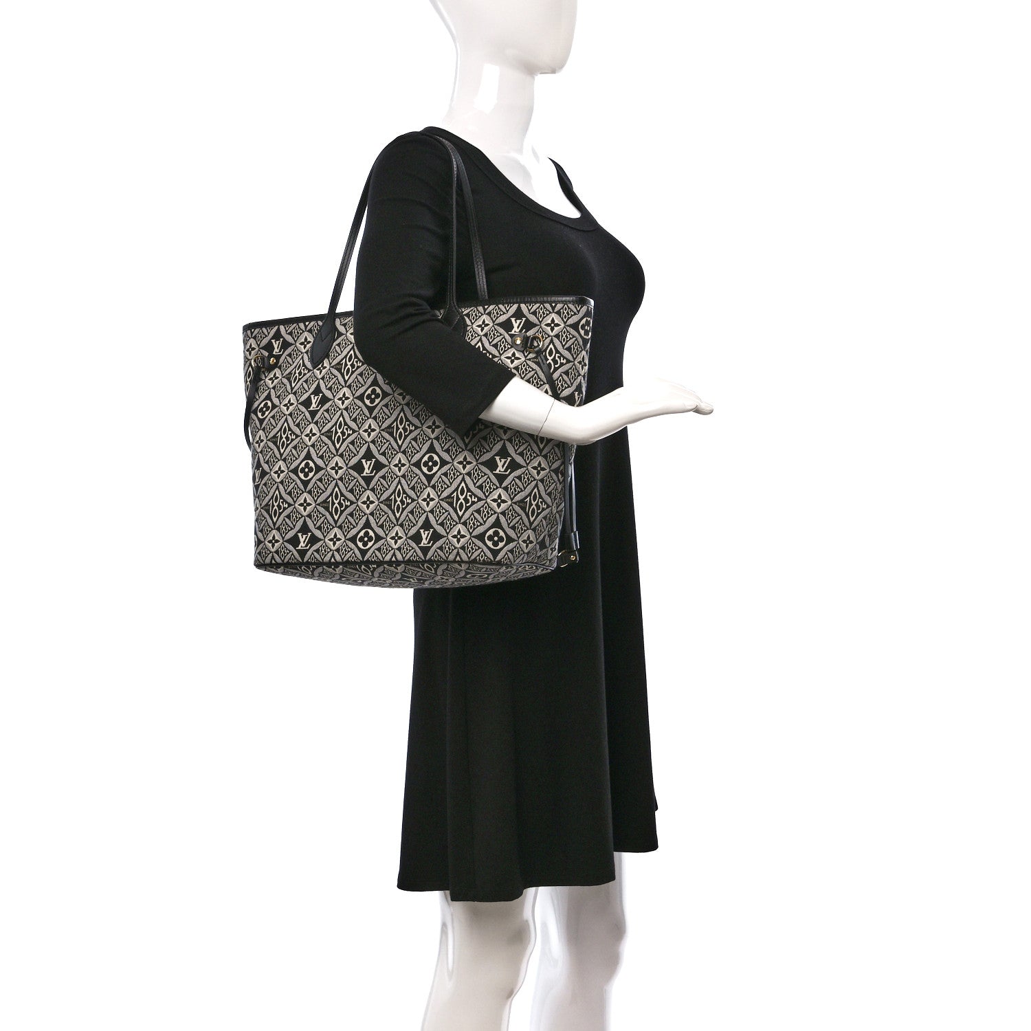 Louis Vuitton Jacquard Since 1854 Neverfull MM Grey 2 of 11