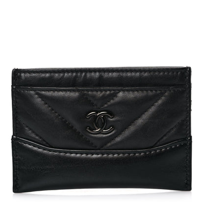 Chanel Aged Calfskin Quilted Gabrielle Card Holder Wallet So Black 1 of 10