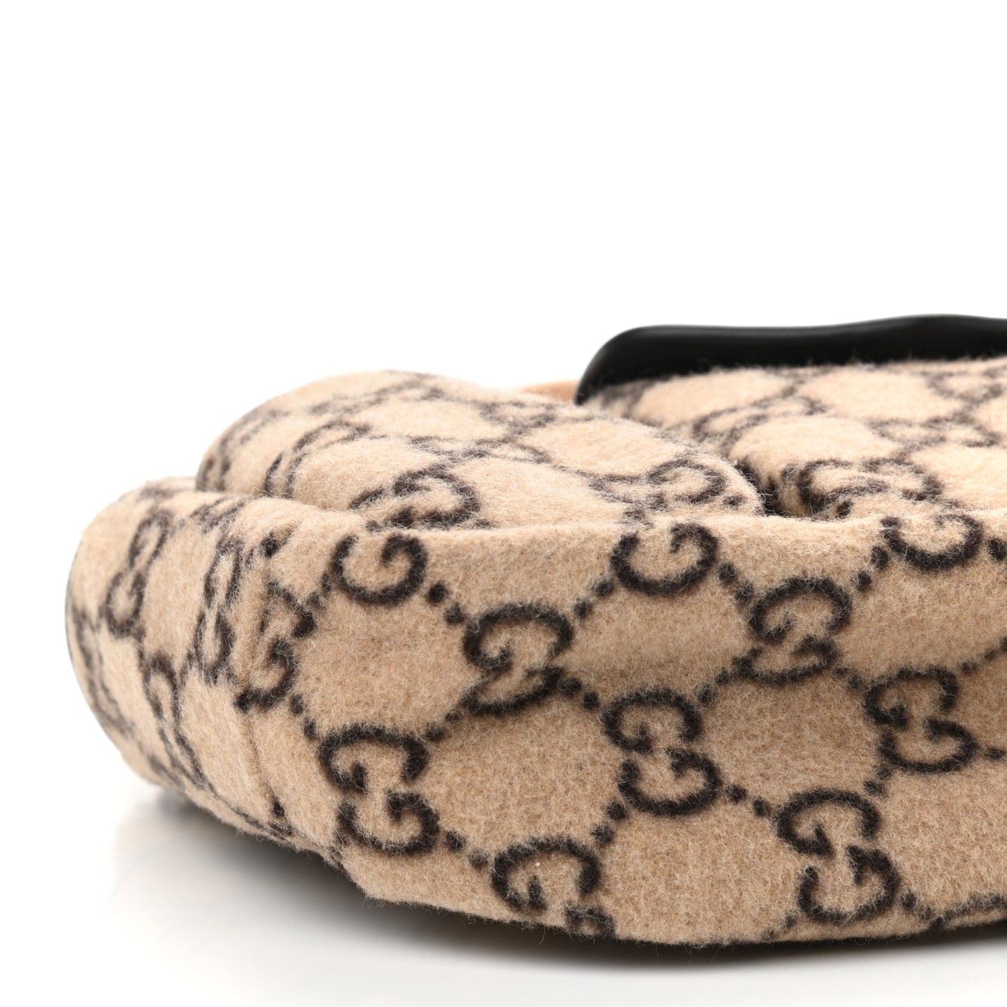 Covered Wool GG Monogram Childrens Tote Beige Ebony