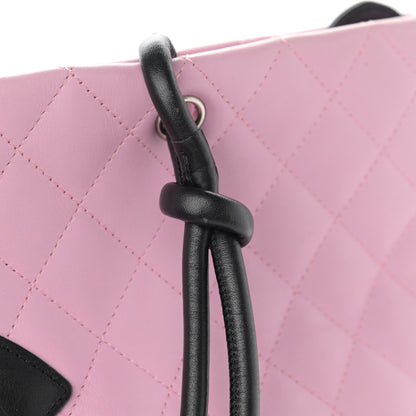 Chanel Calfskin Quilted Medium Cambon Tote Pink Black 16 of 16