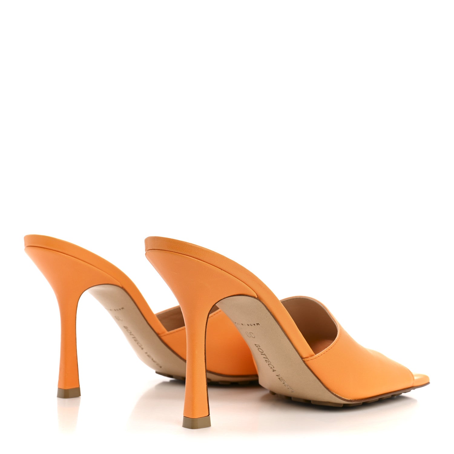 Bottega Veneta Lambskin Stretch 90mm Mule Sandals 39 Tangerine 6 of 12