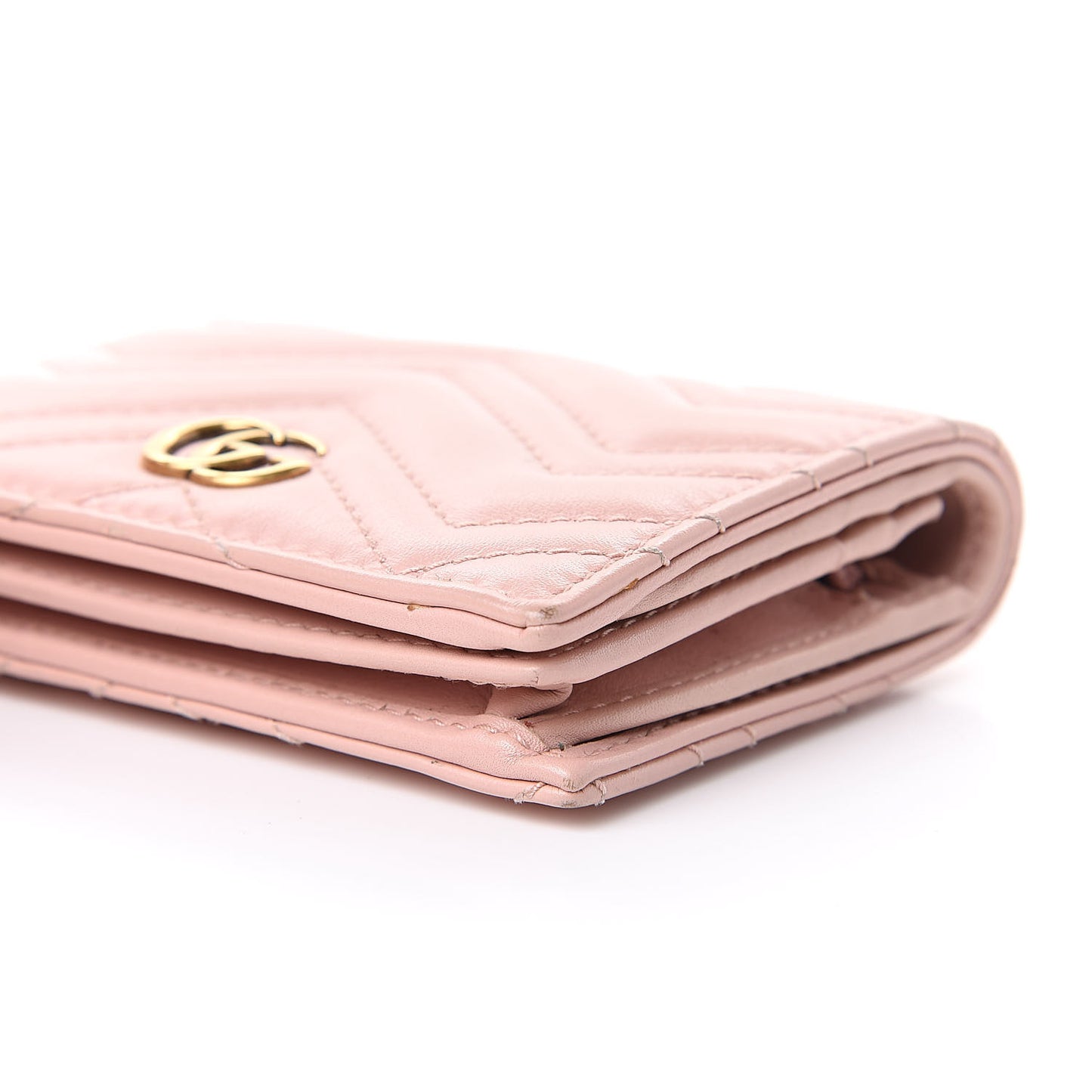 Calfskin Matelasse GG Marmont Card Case Wallet Perfect Pink