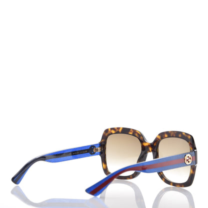 Gucci Oversize Square Web GG 0036S Sunglasses Tortoise 4 of 8