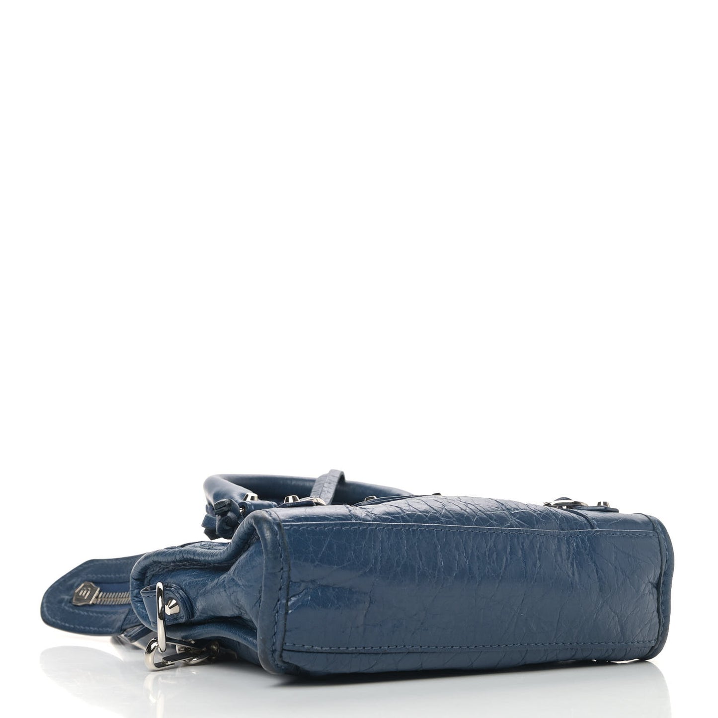 Agneau Classic Silver Hardware Nano City Bleu Profond