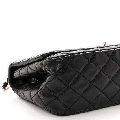 Chanel Lambskin Surpique Chevron Medium Single Flap Black 9 of 10