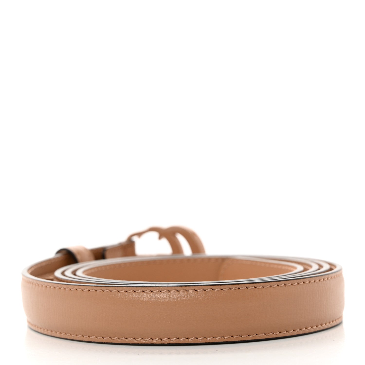 Gucci Azalea Calfskin Enamel Monochrome Double G 20mm Belt 110 44 Camelia 2 of 5