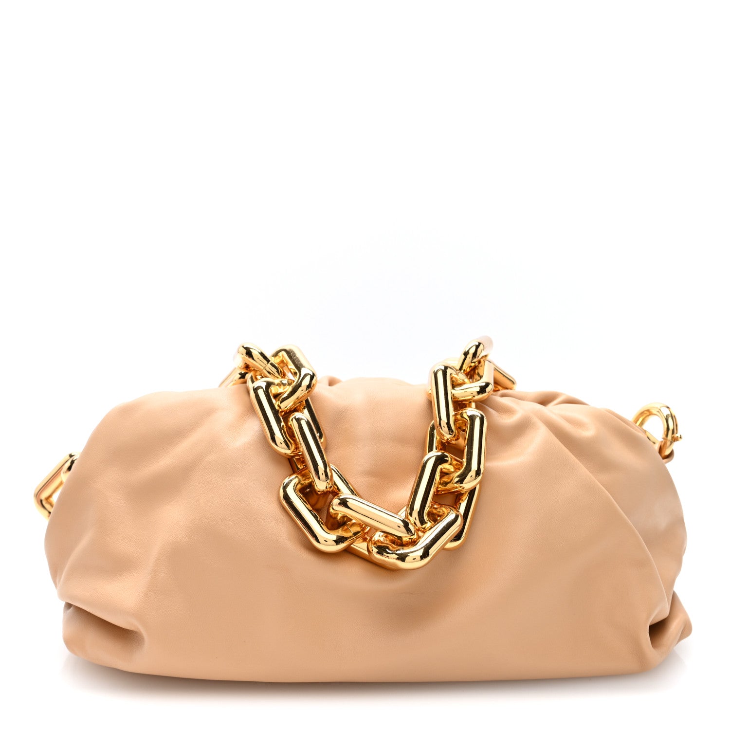 Bottega Veneta Calfskin The Pouch Chain Almond 1 of 9