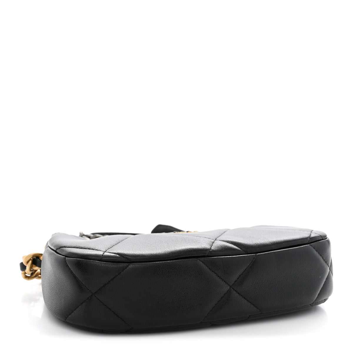 Chanel Lambskin Quilted Chanel 19 Hobo Clutch With Chain Black 4 of 10