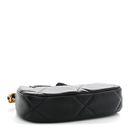 Chanel Lambskin Quilted Chanel 19 Hobo Clutch With Chain Black 4 of 10