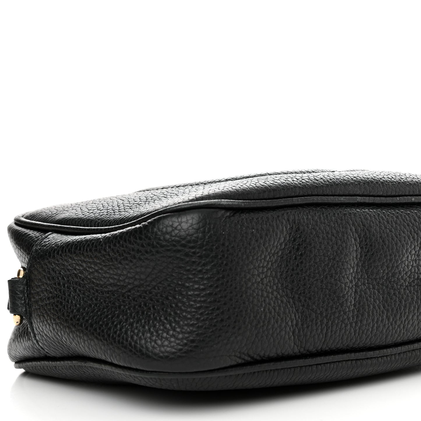 Pebbled Calfskin Small Soho Disco Bag Black