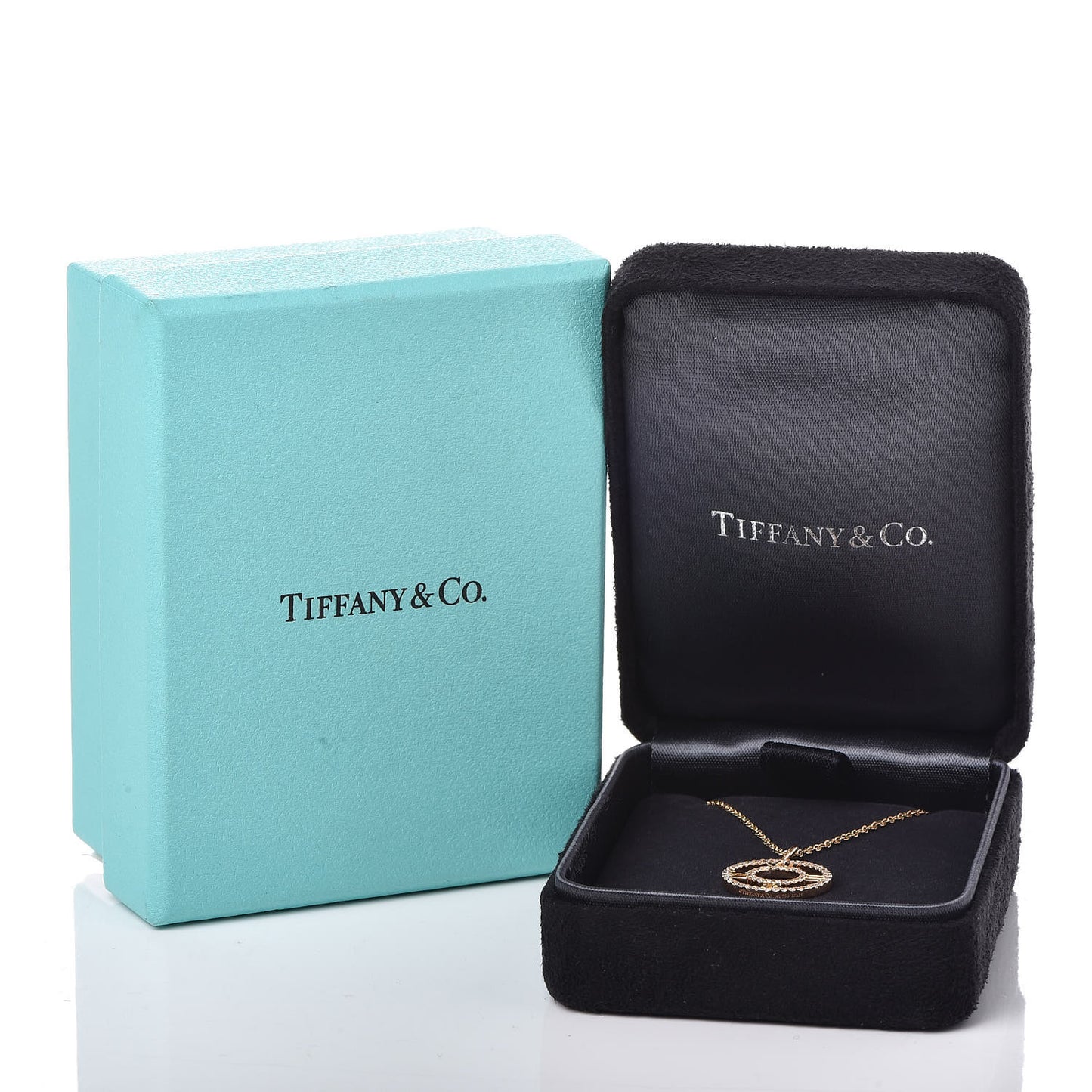 18K Rose Gold Diamond Small Atlas Open Pave Pendant Necklace