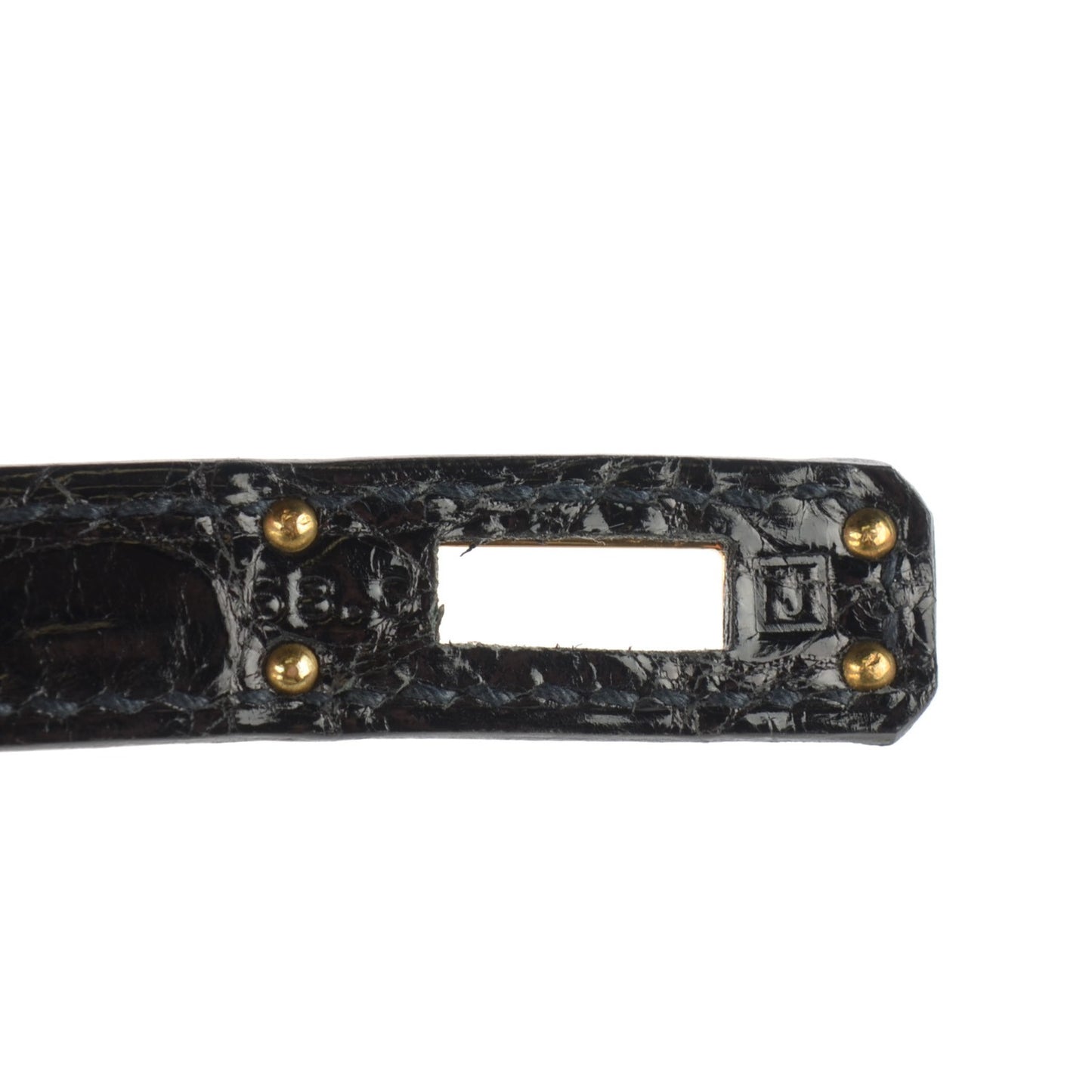 Shiny Niloticus Crocodile Kelly Pochette Black