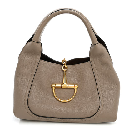 Gucci Grained Calfskin Softbit Medium Shoulder Bag Taupe 1 of 8