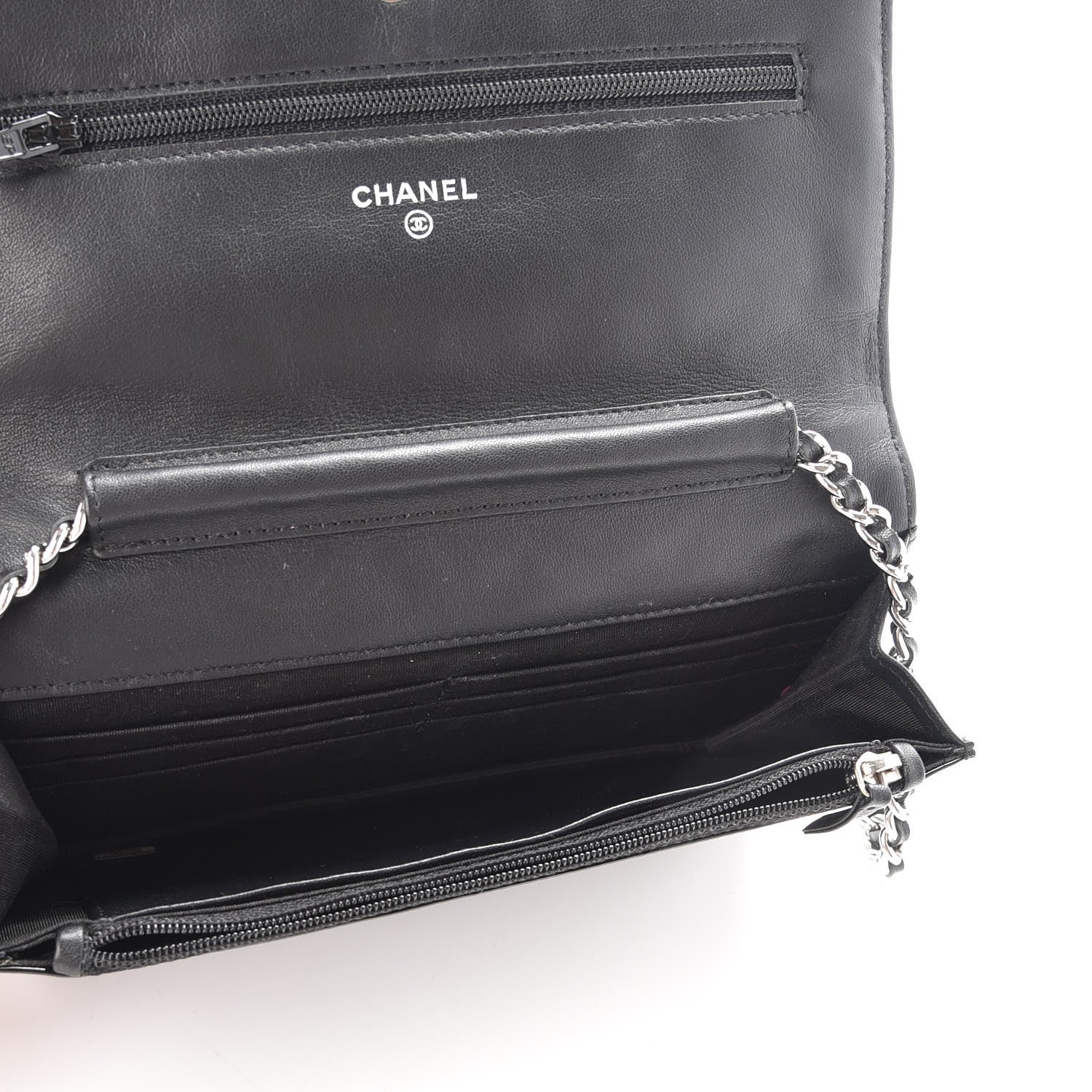 Chanel Patent Quilted Brilliant Wallet On Chain WOC Black 5 of 8