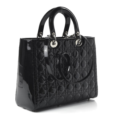 Christian Dior Patent Cannage Large Lady Dior Black 3 of 9
