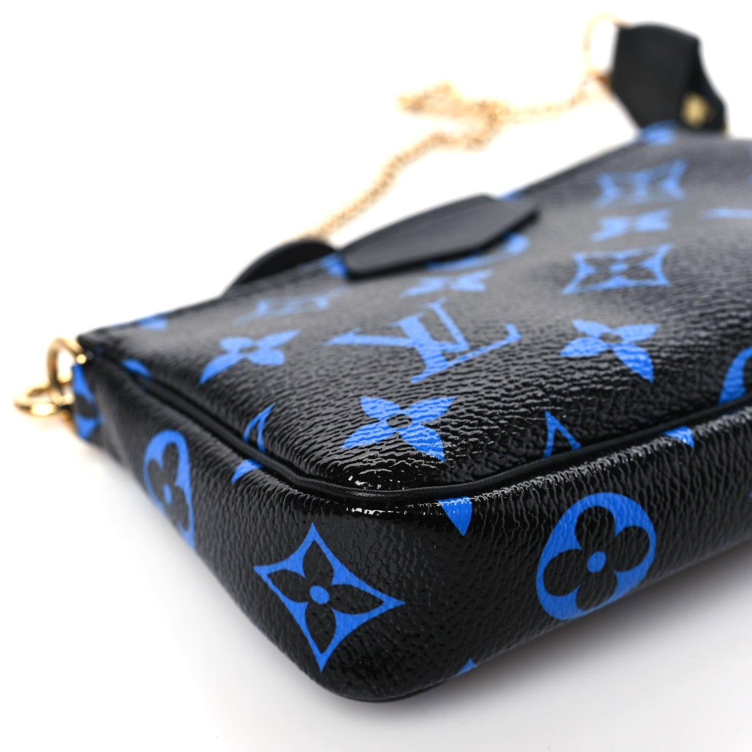 Louis Vuitton Colored Monogram Mini Pochette Accessories Blue Black 8 of 9