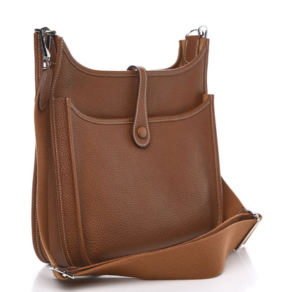 Hermes Taurillon Clemence Evelyne III PM Gold 2 of 10