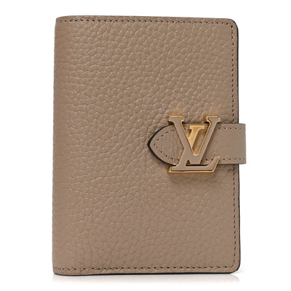 Louis Vuitton Taurillon Capucines Vertical Compact Wallet Galet Grey 1 of 6
