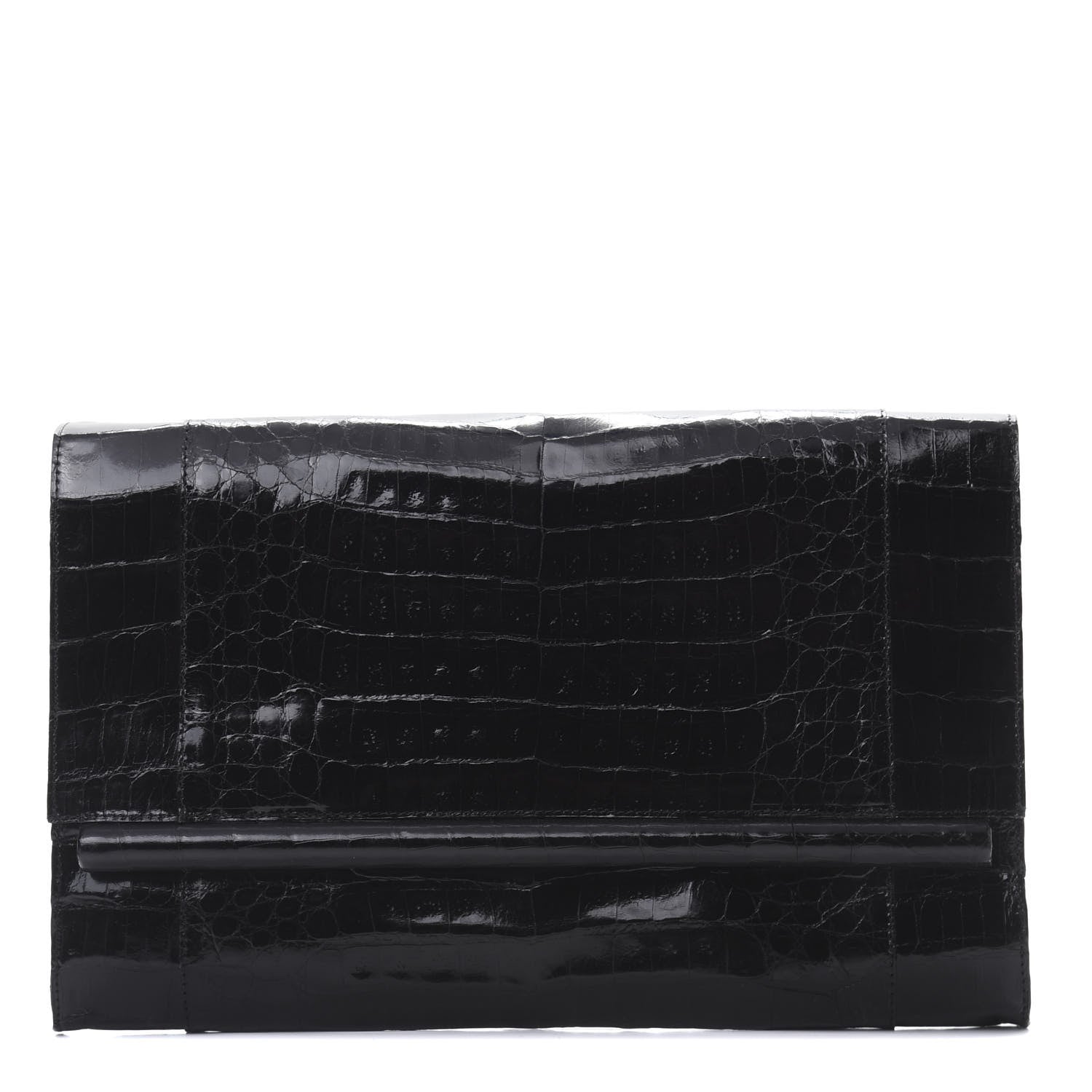 Nancy Gonzalez Crocodile Bar Clutch Black 1 of 8