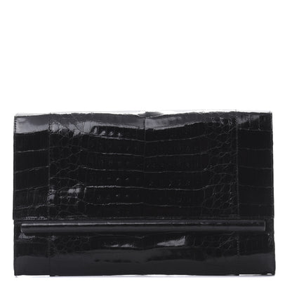 Nancy Gonzalez Crocodile Bar Clutch Black 1 of 8