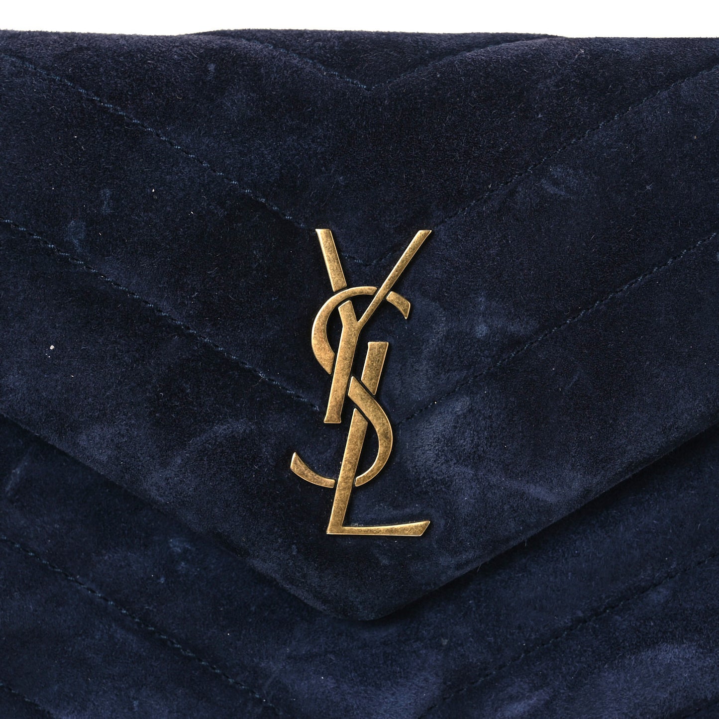 Suede Y Quilted Monogram Toy Loulou Crossbody Bag Navy
