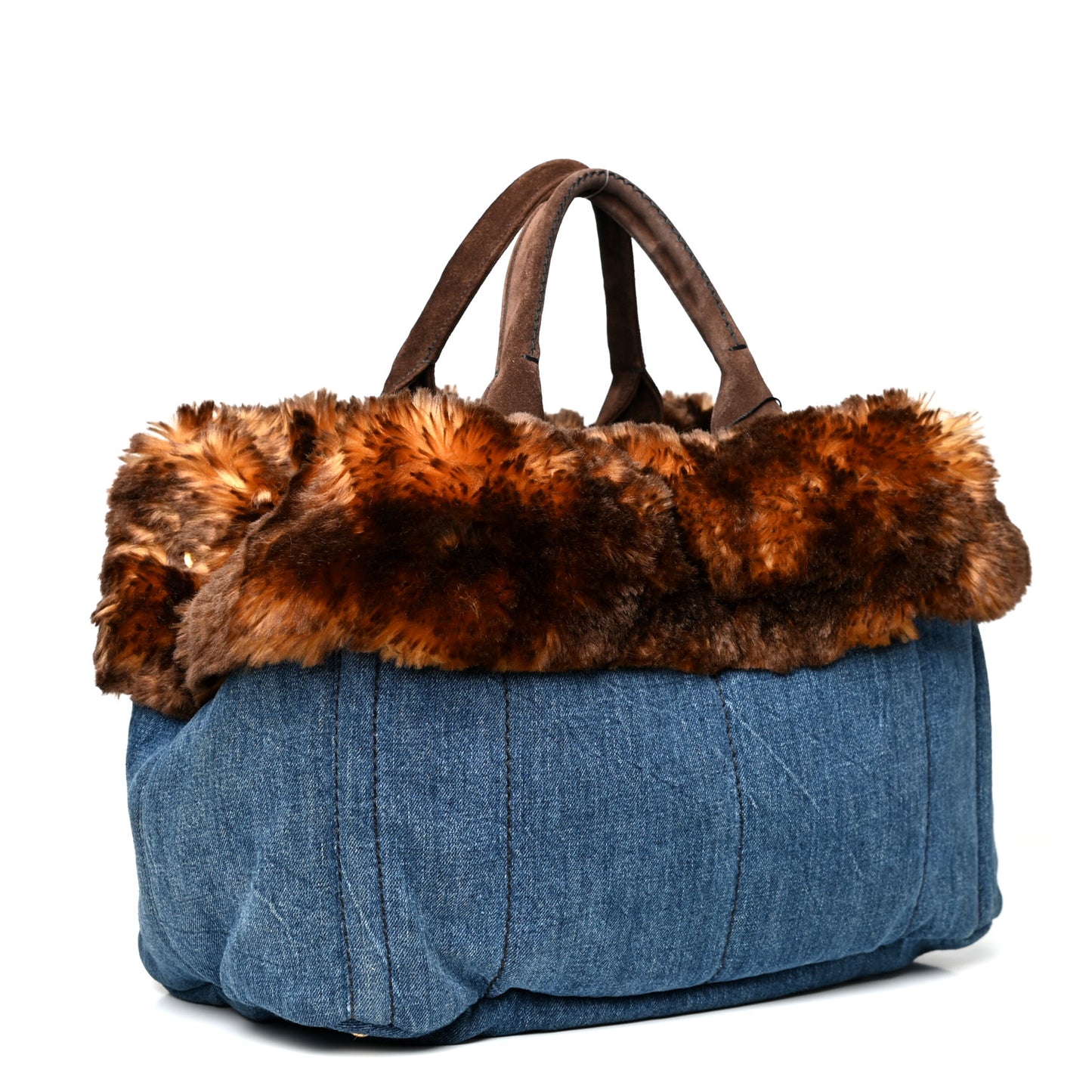 Denim Eco Lapin Logo Tote Avio Tabacco