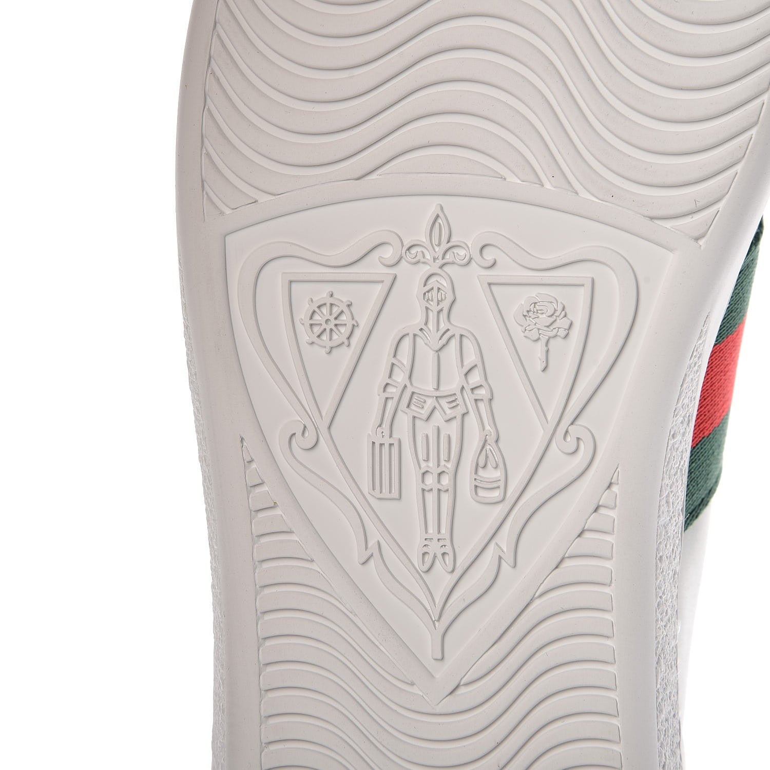 Gucci Calfskin Ayers Bee Embroidered Womens Ace Sneakers 35 White Green 8 of 10