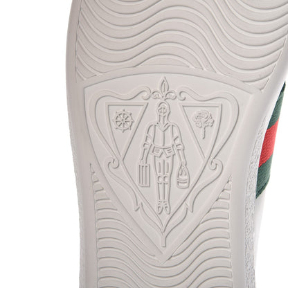 Gucci Calfskin Ayers Bee Embroidered Womens Ace Sneakers 35 White Green 8 of 10