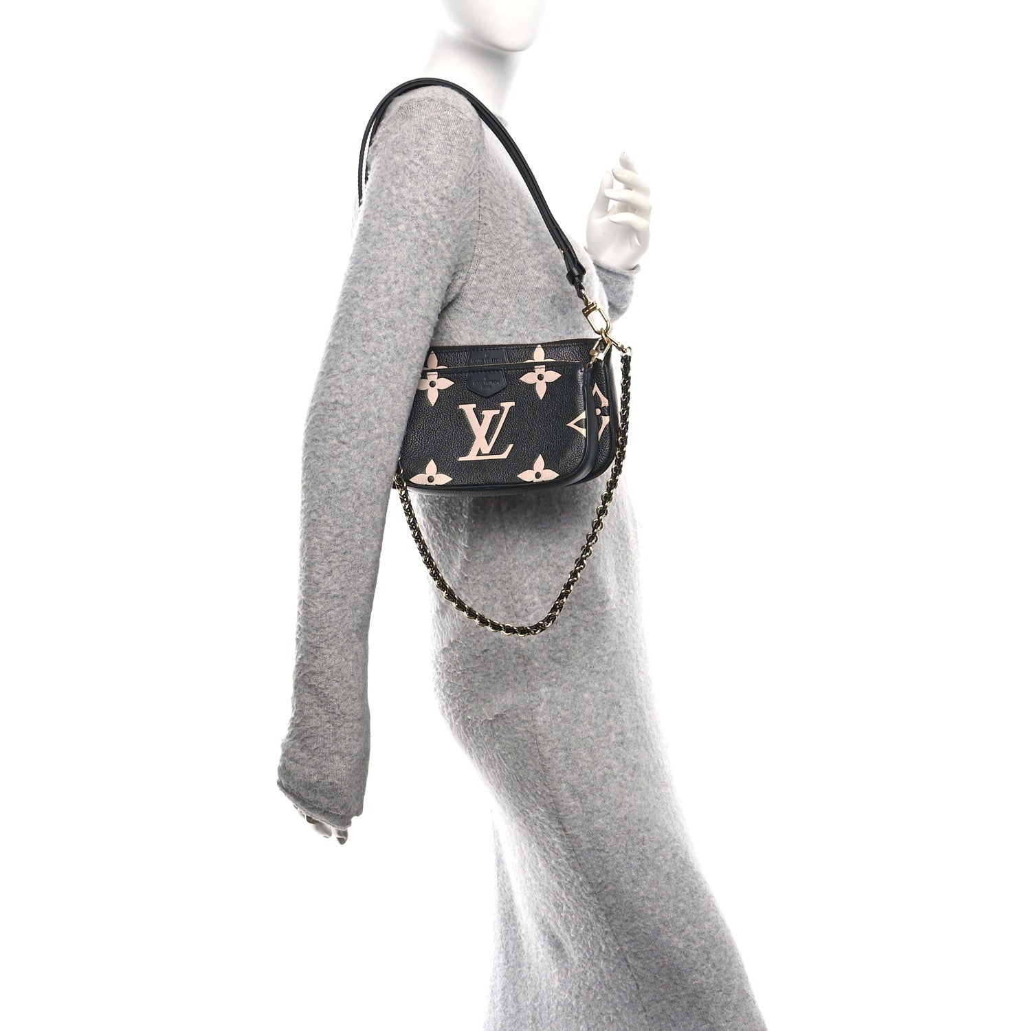 Louis Vuitton Empreinte Monogram Giant Multi Pochette Accessories Black Beige 2 of 10