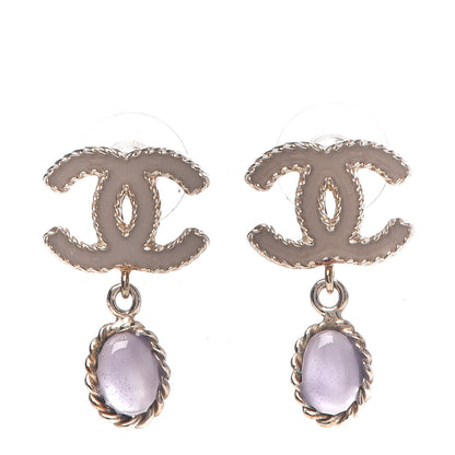 Chanel Enamel CC Drop Earrings Gold 1 of 4