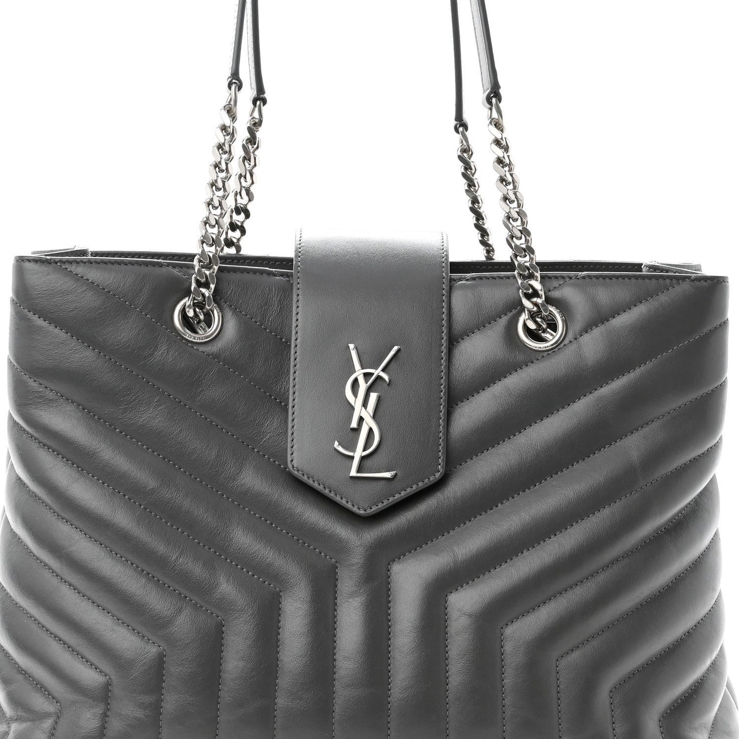 Calfskin Y Quilted Monogram Large Loulou Shopper Storm