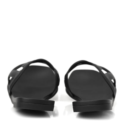 Hermes Rubber Aloha Sandals 39 Black 6 of 9